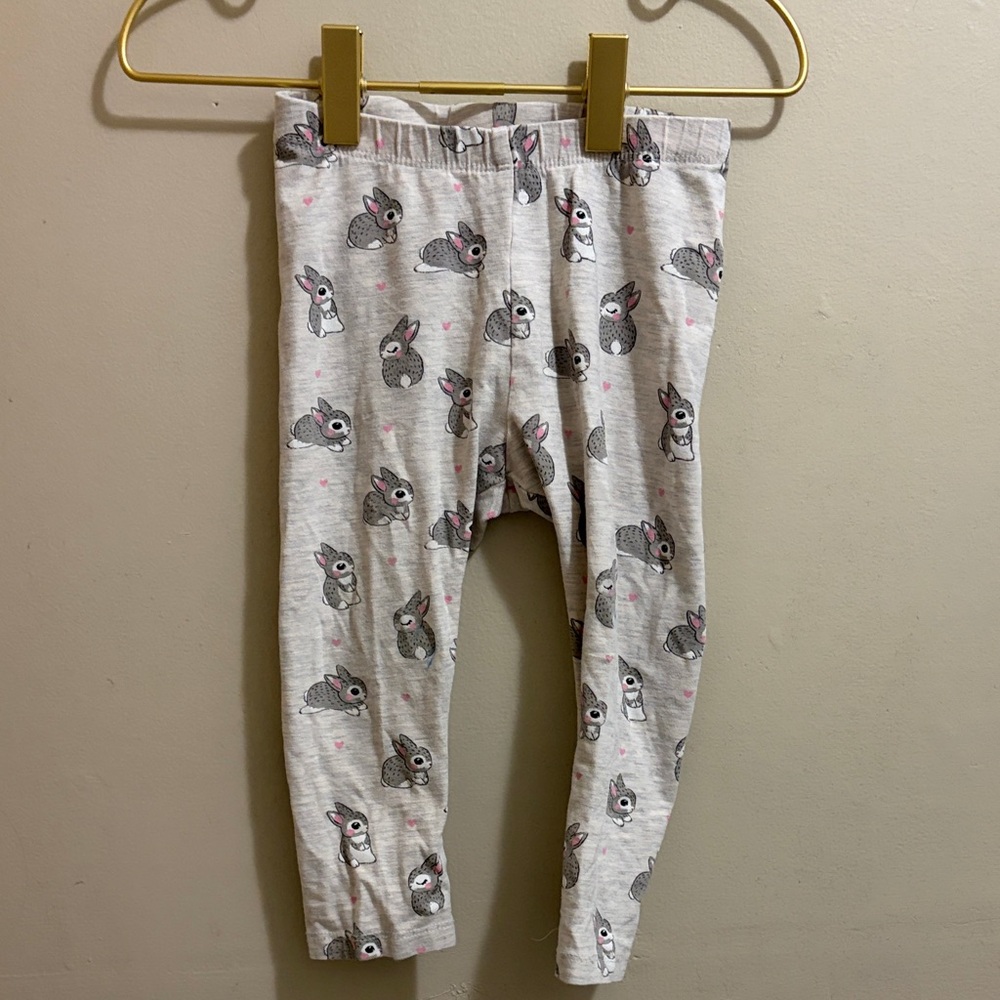 H&M Gray Bunny Print Kids Leggings